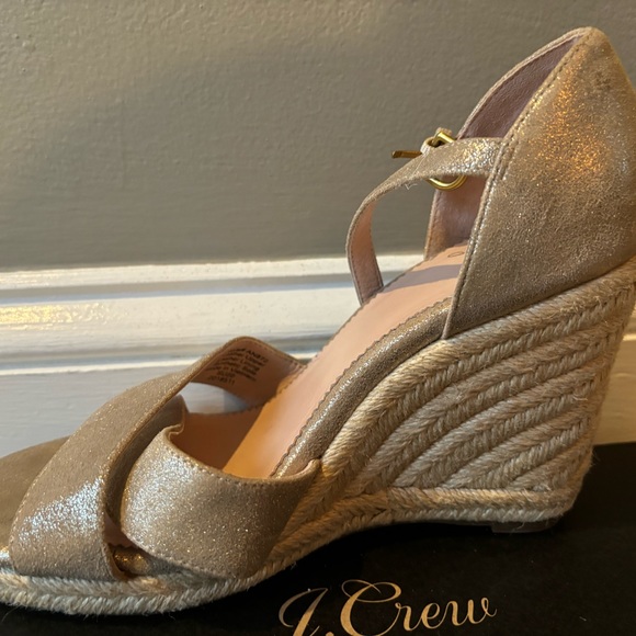 J Crew Jute wedge sandals in metallic leather, size 7 EUC - Picture 10 of 12